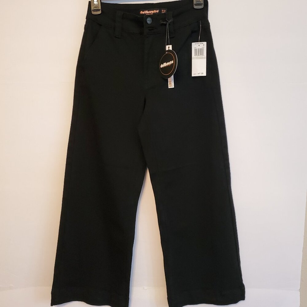 NWT Dollhouse Black Boggy Denim Jeans High Rise Wide Leg, Size 1/2